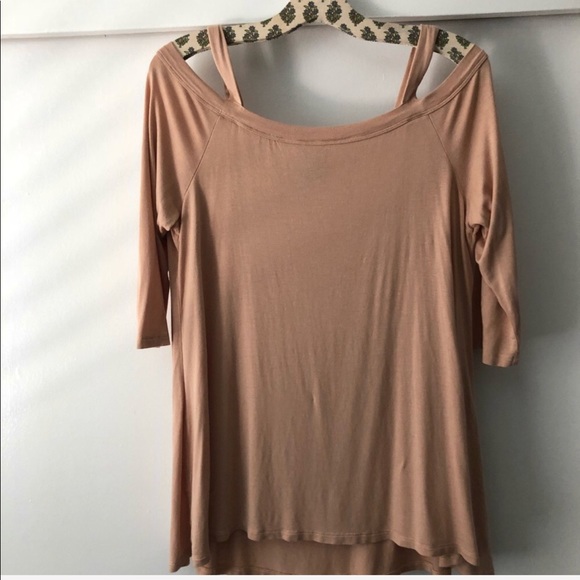 bobeau Tops - Bobeau Cream cold-shoulder Top-XL
